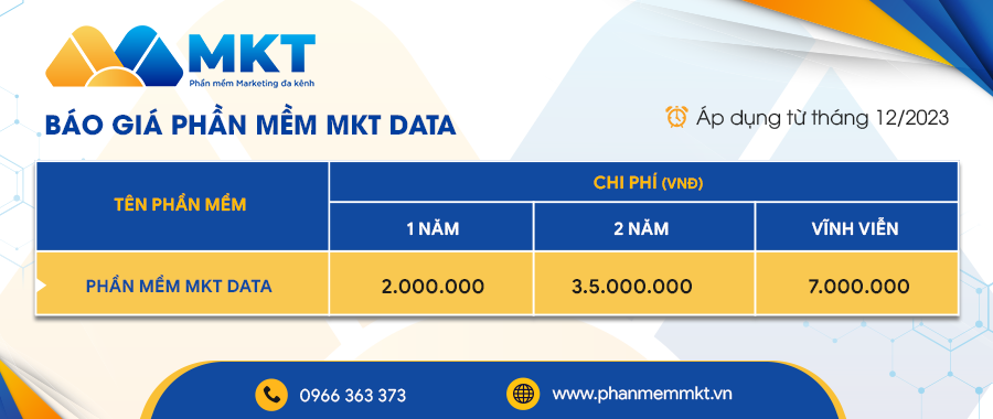Báo giá phần mềm MKT Data
