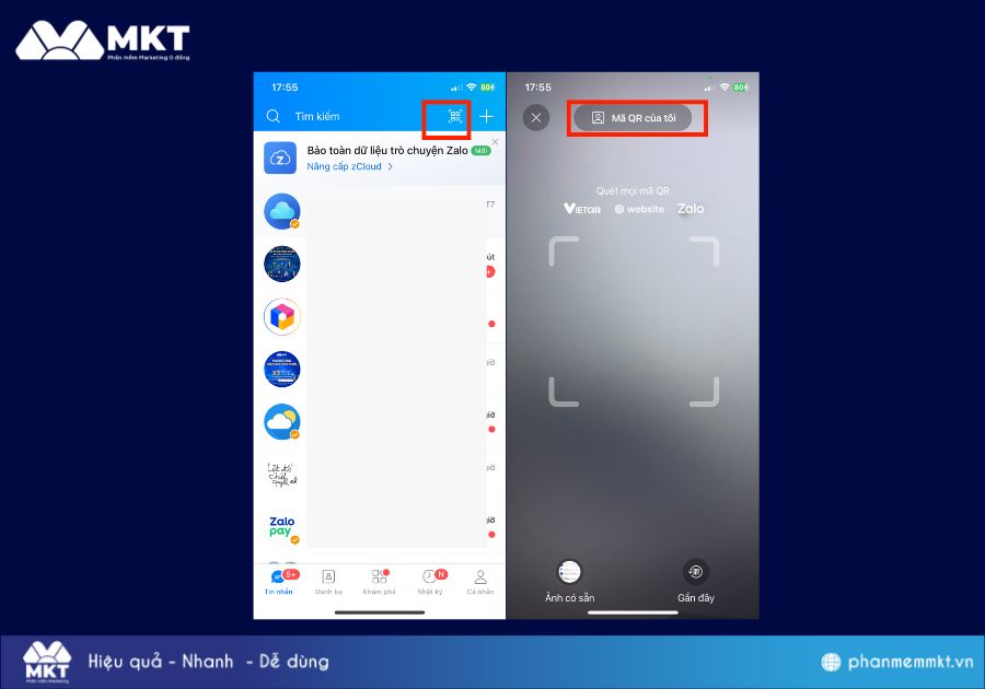Kết bạn qua quét mã QR 