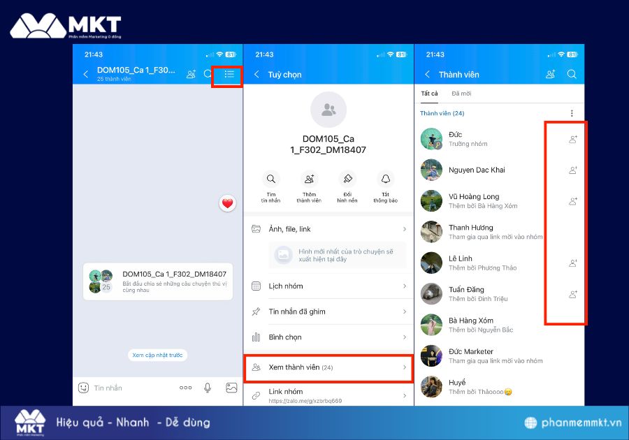 Kết bạn qua nhóm Zalo