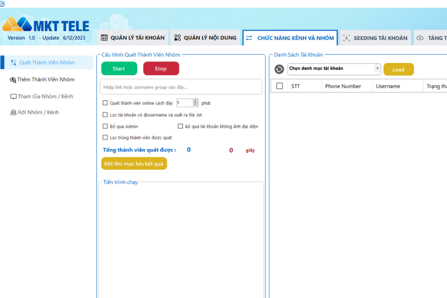 Phần Mềm MKT Telegram