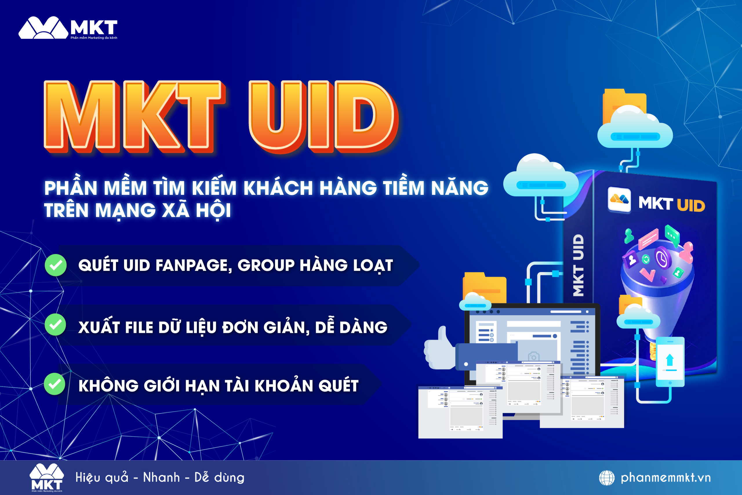 Phần mềm MKT UID giúp Mandara tìm kiếm các tệp khách hàng tiềm năng