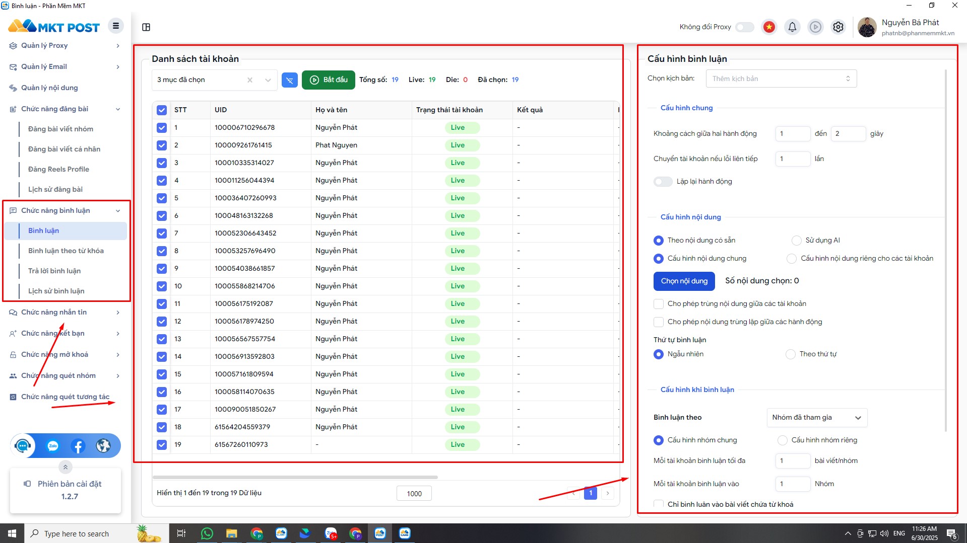 Bình luận bài viết tự động hàng loạt