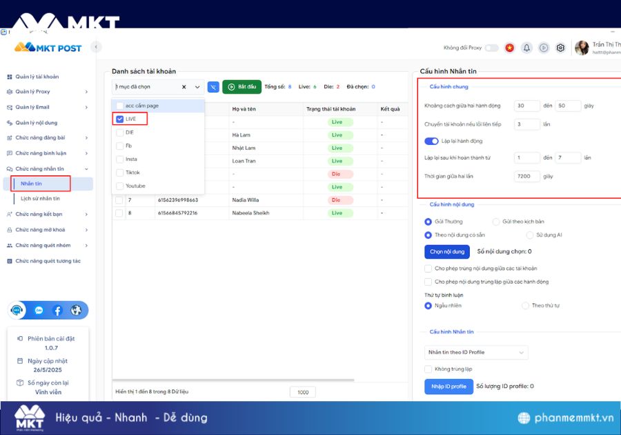 Gửi tin nhắn hàng loạt qua Fanpage với MKT Post 