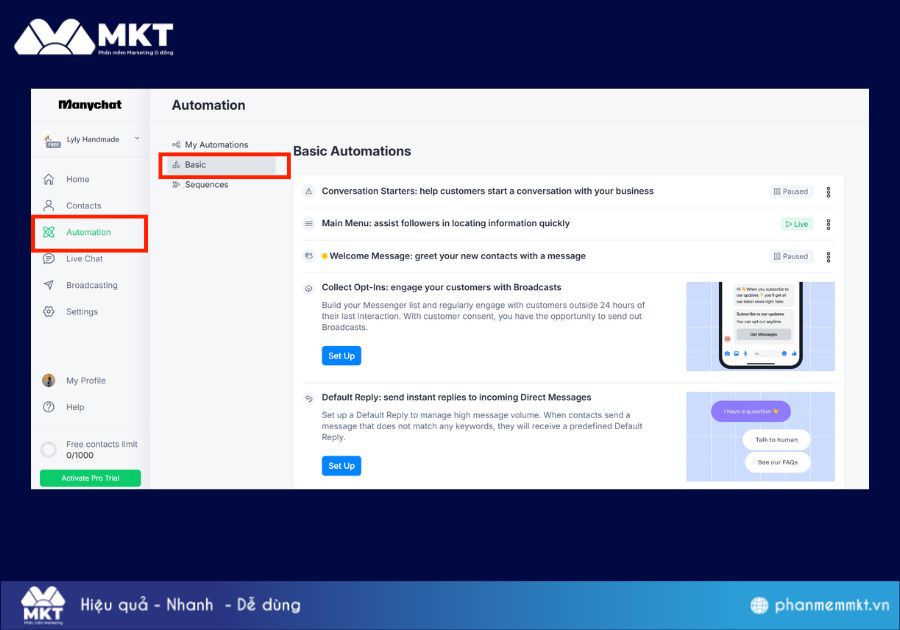 Cách tạo chatbot Fanpage bằng ManyChat