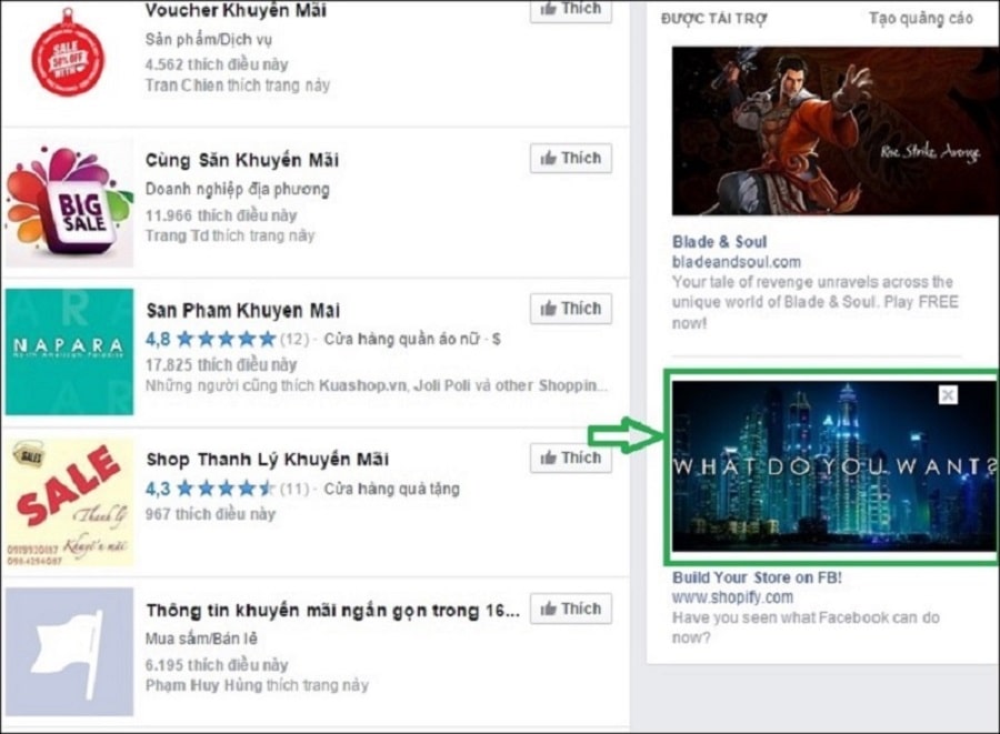 hình thức quảng cáo facebook