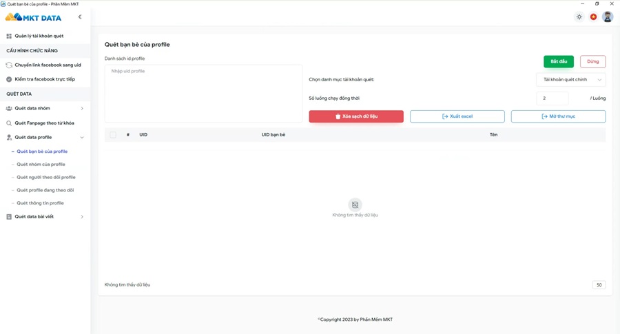 Công cụ quét UID quét UID bạn bè của profile