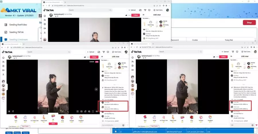 Cách seeding livestream Tiktok bằng phần mềm MKT Viral
