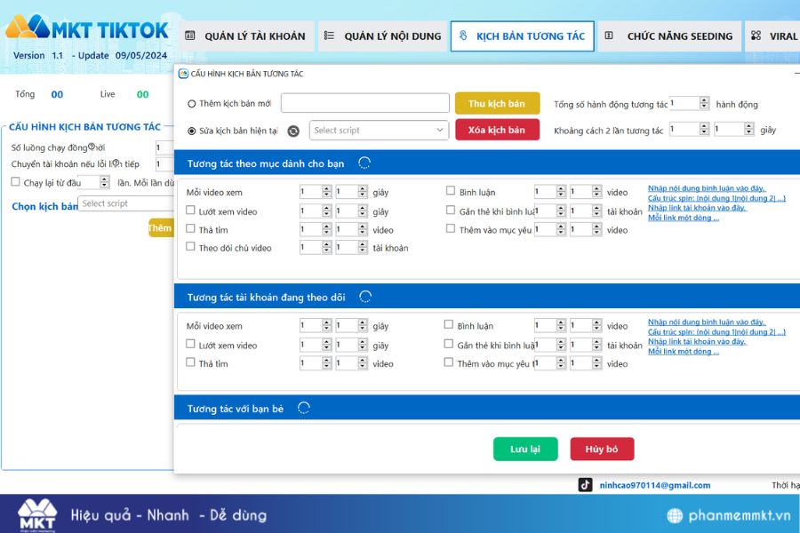 Tính năng phần mềm MKT TikPro