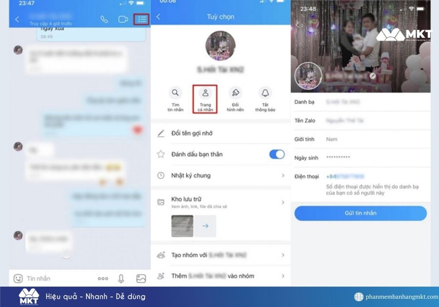 xem số điện thoại Zalo bị ẩn