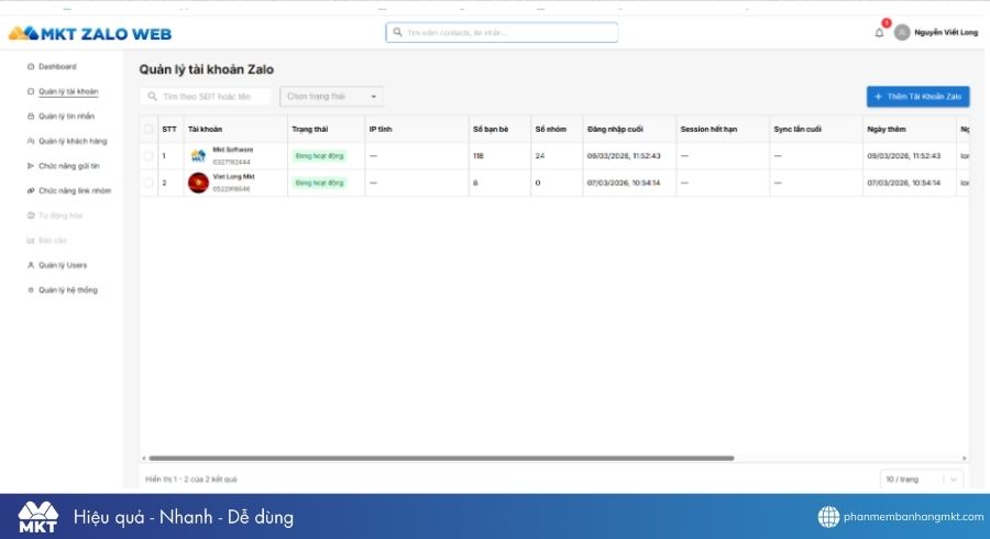 Phần mềm Marketing Zalo tự động