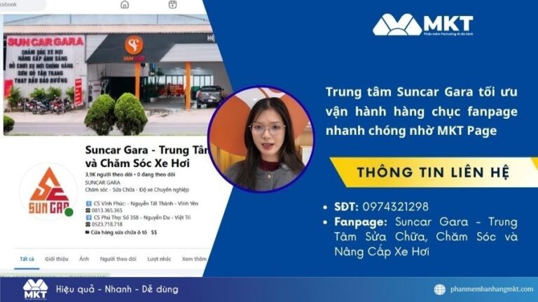 Suncar Gara tối ưu quản lý hàng chục fanpage nhờ MKT Page