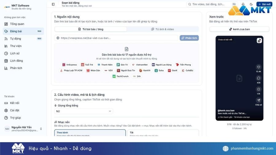 Tạo video TikTok bằng AI